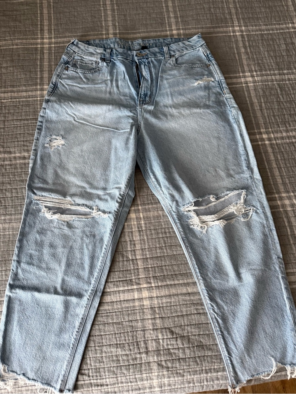 American Eagle Outfitters Light Blue Distressed Boyfriend Jeans